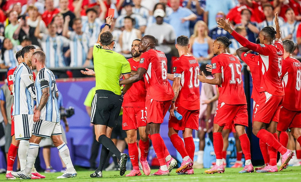 Switzerland vs Argentina — the VAR red-card incident that decided the match